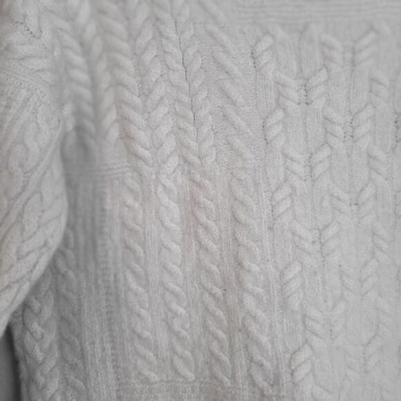 Ralph Lauren Black Label Cable Knit Sweater Wool Blend Womens L White Warm - Picture 5 of 10